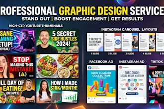 design high ctr youtube thumnail instagram carousel engaging social media ads