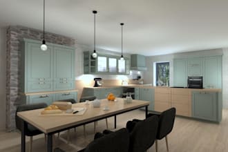 design kitchen cabinet layout and 3d render in 2020 design