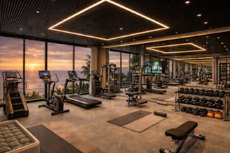 3d sketchup modeling and interior rendering for gyms and sports facilities