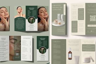 design promotional business brochure for med spa skincare glowcations businesses