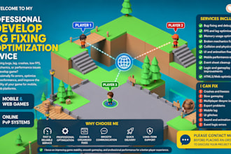 fix bugs, lag and optimize your gdevelop game professionally