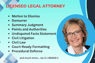prepare a civil litigation motion to dismiss, demurrer, or summary judgment