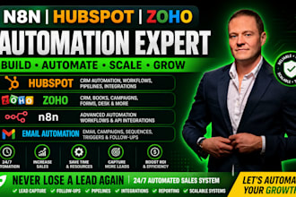 build hubspot zoho CRM workflow with n8n make as your ai agent automation expert