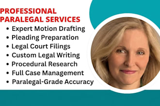 draft professional legal motions, pleadings, and court filings as a paralegal