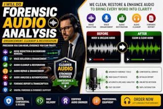 do forensic audio analysis, authentication, and forensic report, legal cases