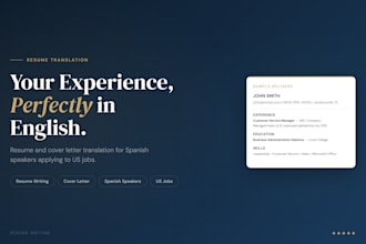 translate and rewrite your resume and cover letter into professional english