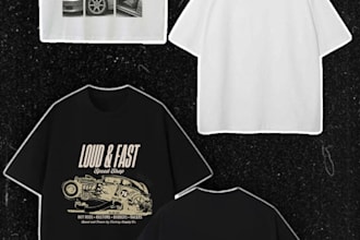 design vintage muscle car and automotive t shirt designs