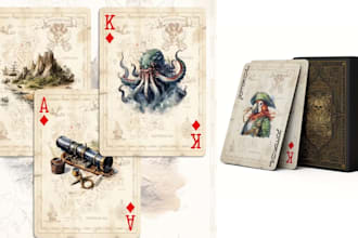 do card game design, custom playing card poker card deck and card box design