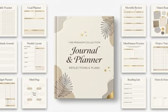 journal design, planner design, workbook design, digital planner, kdp journal