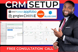 setup ixact contact CRM bluecore gorgias appfolio chime zapier integration zaius