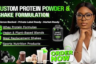 formulate a custom protein powder and shake for private label supplement brand
