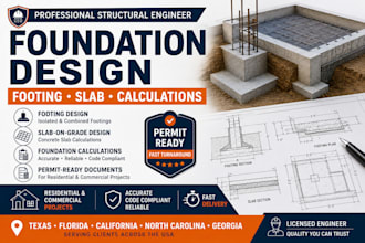 provide footing, slab and foundation design calculations