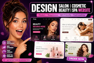 design salon website, cosmetic website, beauty website, spa