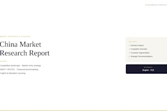 provide a china market research and business strategy report