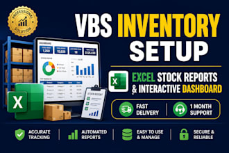 setup inventory software and create excel report for shop