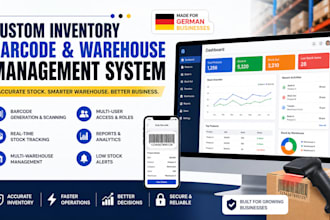 build a german custom inventory barcode management system warehouse management