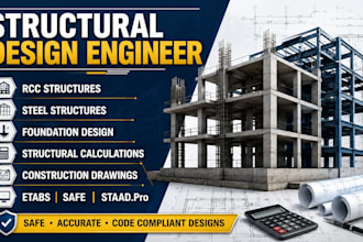 provide california structural design rcc steel structure foundation plans design