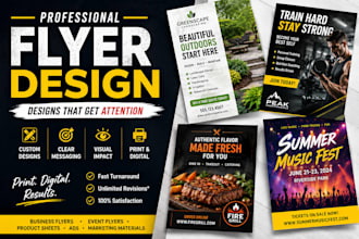 design a professional flyer, ad, or marketing piece