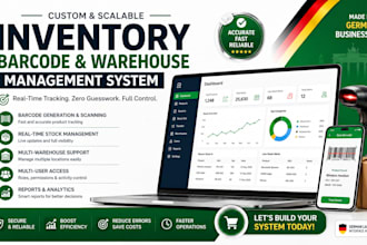 build a german custom inventory barcode management system, warehouse management