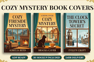 design a charming cozy mystery book cover for amazon KDP