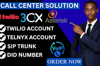 setup verified twilio telnyx account sip trunk did number 3cx pbx IVR setup