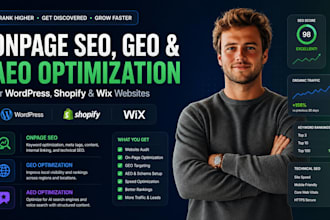 do onpage SEO, GEO and aeo optimization for wordpress ebay shopify wix wibsite