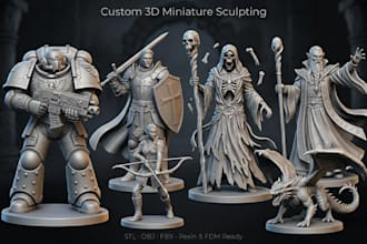 sculpt custom 3d miniature tabletop figurine statue 3d model stl for 3d printing