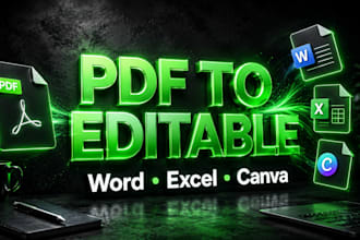 convert PDF to editable word excel or canva documents