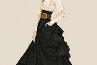 draw fashion and colorfull digital illustration