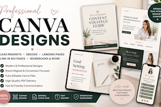 design attractive lead magnet canva website landing page link in bio page ebook