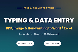 retype documents and convert PDF to word or excel