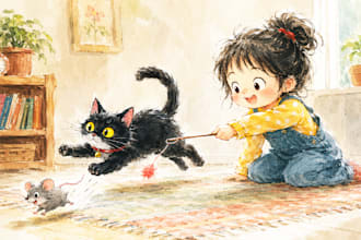 illustrate watercolor children book illustration