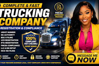 register your trucking company, usdot, mc number, boc3 and fmcsa compliance
