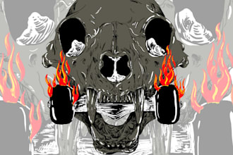create a darkart illustration for album covers novel more