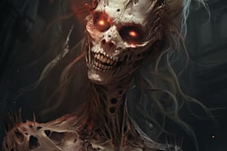 draw horror character illustration