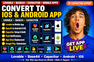 lovable to ios lovable to android lovable to app lovable ai replit ai app base44