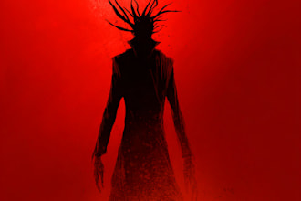 draw bloody horror illustration
