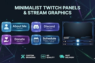 design custom minimalist twitch panels for your stream