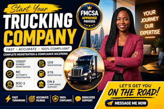 register your trucking company, usdot, mc number, ucr, ifta, boc3 filing fast