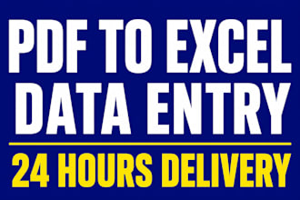 do fast data entry excel typing pdf to excel