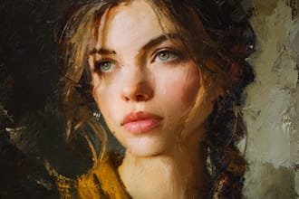 turn your photo realistic digital oil painting portrait