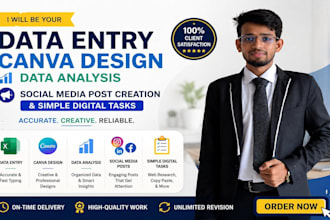 be your reliable virtual assistant for data entry and design