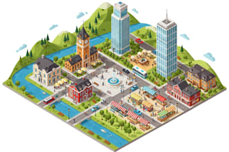 create a isometric map vector illustration