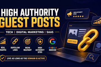 publish articles with tech, digital marketing, saas backlinks on high dr sites