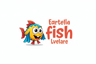 design a professional fish mascot logo for your brand