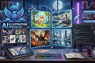 design unique ai illustration and concept art