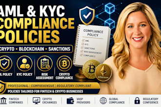 draft aml policy, kyc policy, cryptocurrency and blockchain compliance policy