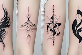 custom an abstract black tattoo design