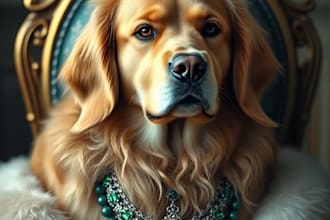 create a luxury royal pet portrait