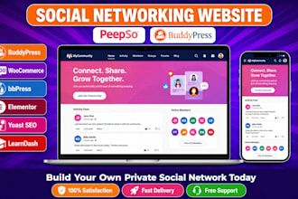 build community or social network websiteusing buddypress or peepso on wordpress